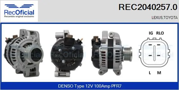 Alternador para Toyota Corolla E15