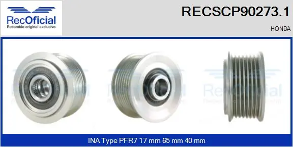 ZN5598 ERA Benelux Rueda libre alternador 