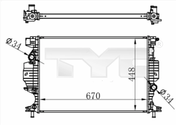 Radiador de água para Ford Galaxy  (CK)