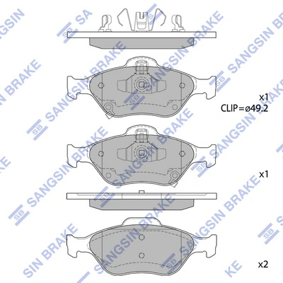 Pastillas delanteras para Toyota Yaris  SP90