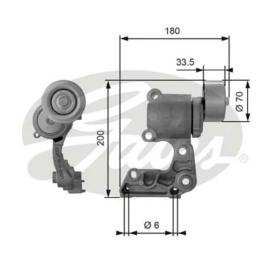 T38410 Gates Tensor de correa de alternador