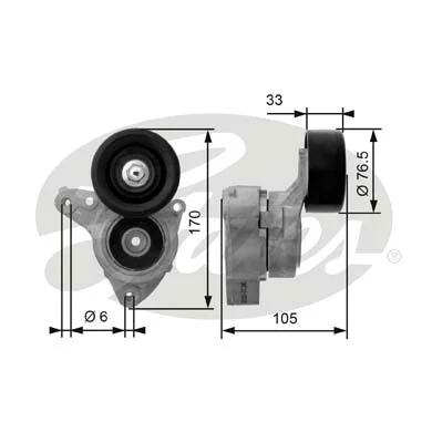 Tensor de correa de alternador para Honda Civic VII EU, EP, EV