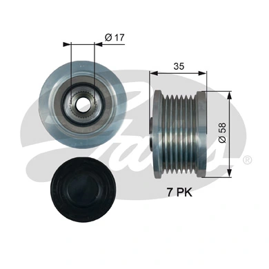 Rueda libre alternador  para Toyota RAV4 IV A4