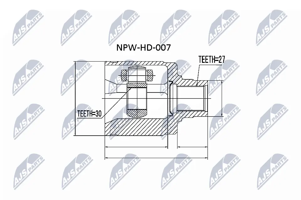 NPWHD007 NTY Junta homocinética interna delantera izquierda