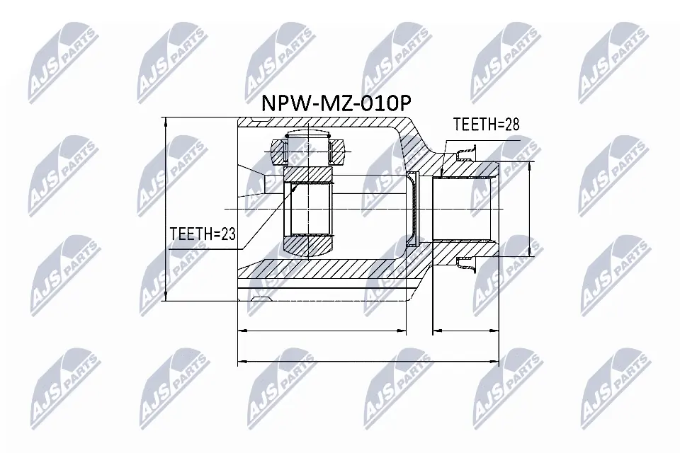 NPWMZ010P NTY Junta homocinética interna delantera derecha