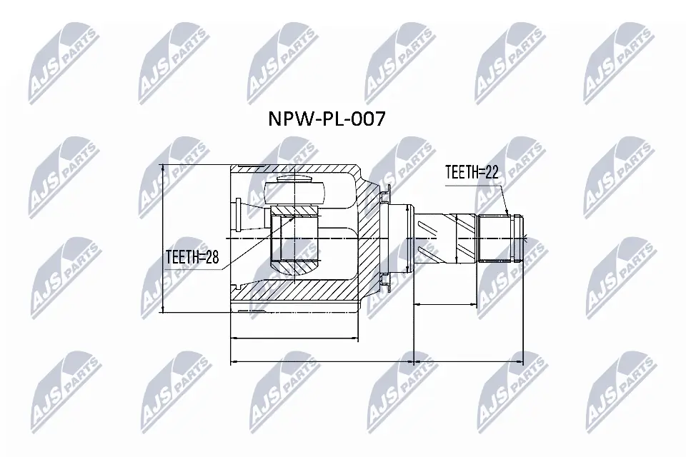 NPWPL007 NTY Junta homocinética interna delantera
