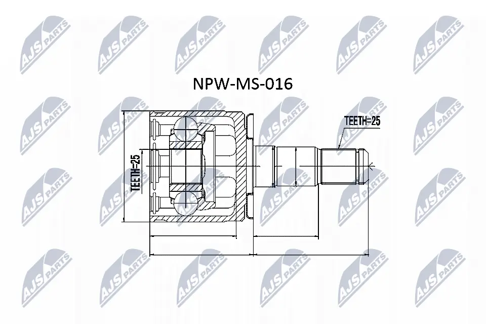 NPWMS016 NTY Junta homocinética interna delantera izquierda