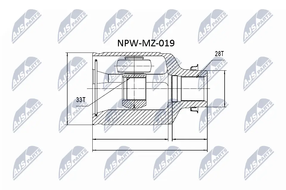 NPWMZ019 NTY Junta homocinética interna delantera derecha