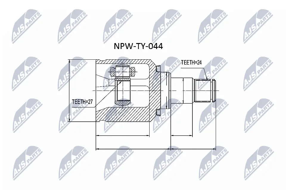 NPWTY044 NTY Junta homocinética interna delantera izquierda