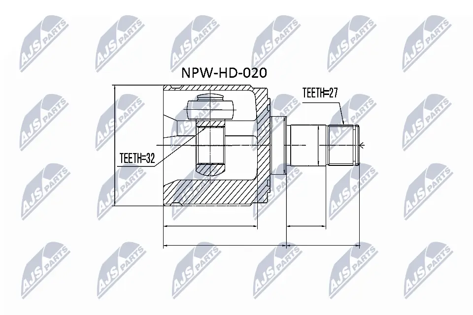 NPWHD020 NTY Junta homocinética interna delantera derecha