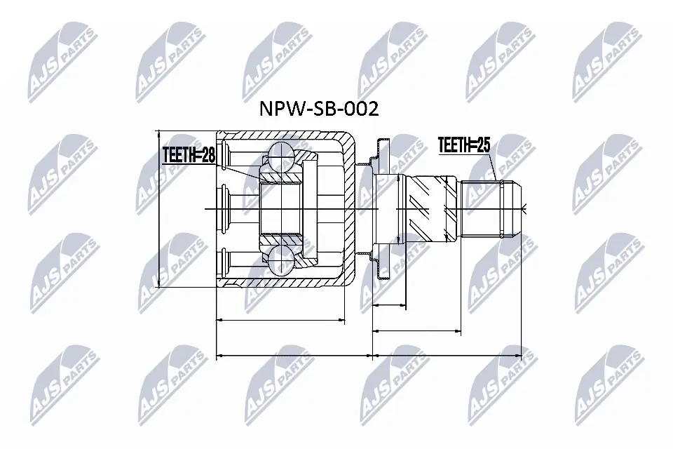 NPWSB002 NTY Junta homocinética interior trasera