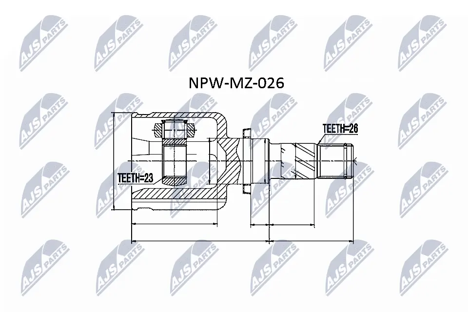 NPWMZ026 NTY Junta homocinética interna delantera izquierda