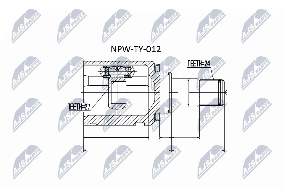 NPWTY012 NTY Junta homocinética interna delantera izquierda
