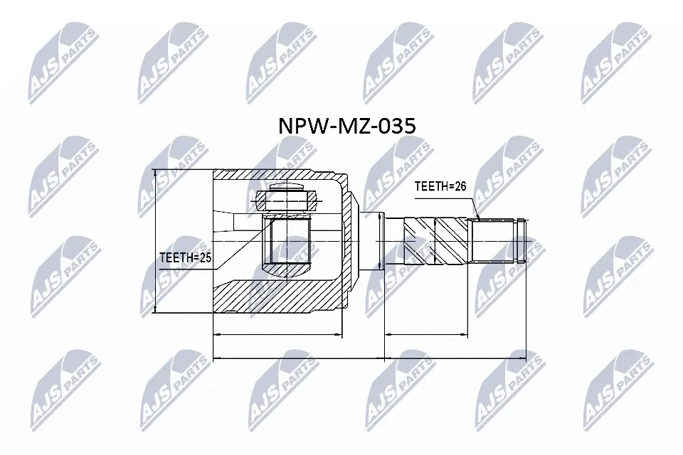 NPWMZ035 NTY Junta homocinética interna delantera derecha