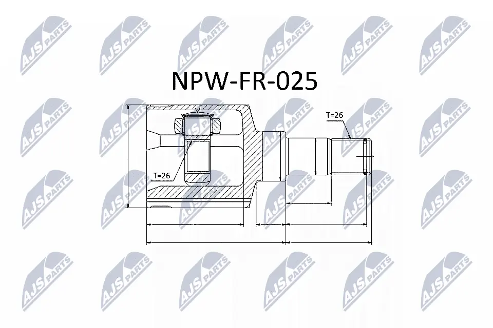 NPWFR025 NTY Junta homocinética interna delantera izquierda