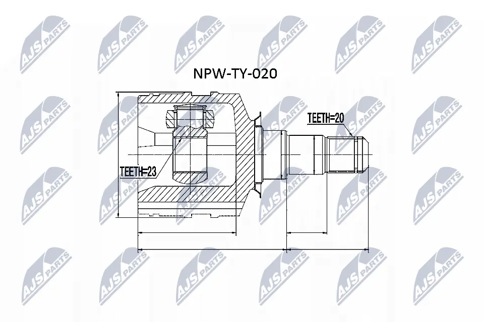NPWTY020 NTY Junta homocinética interna delantera derecha