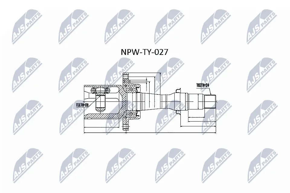NPWTY027 NTY Junta homocinética interna delantera derecha