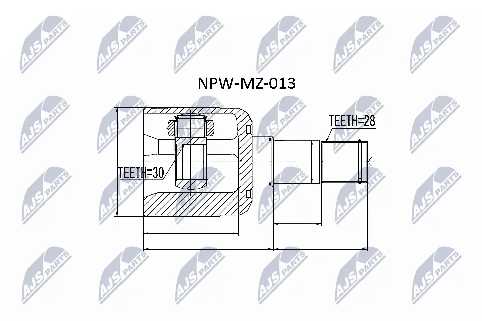 NPWMZ013 NTY Junta homocinética interna delantera izquierda