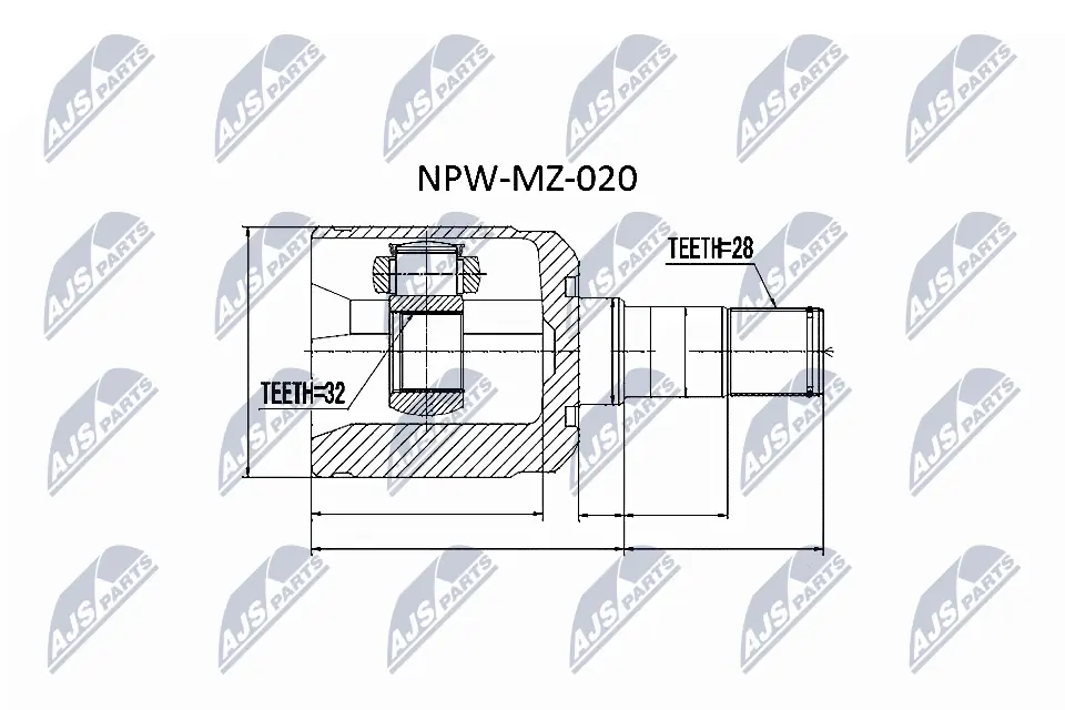 NPWMZ020 NTY Junta homocinética interna delantera izquierda