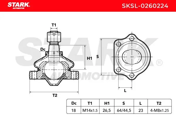 SKSL0260224 Market (OEM) Rótula de suspensión superior