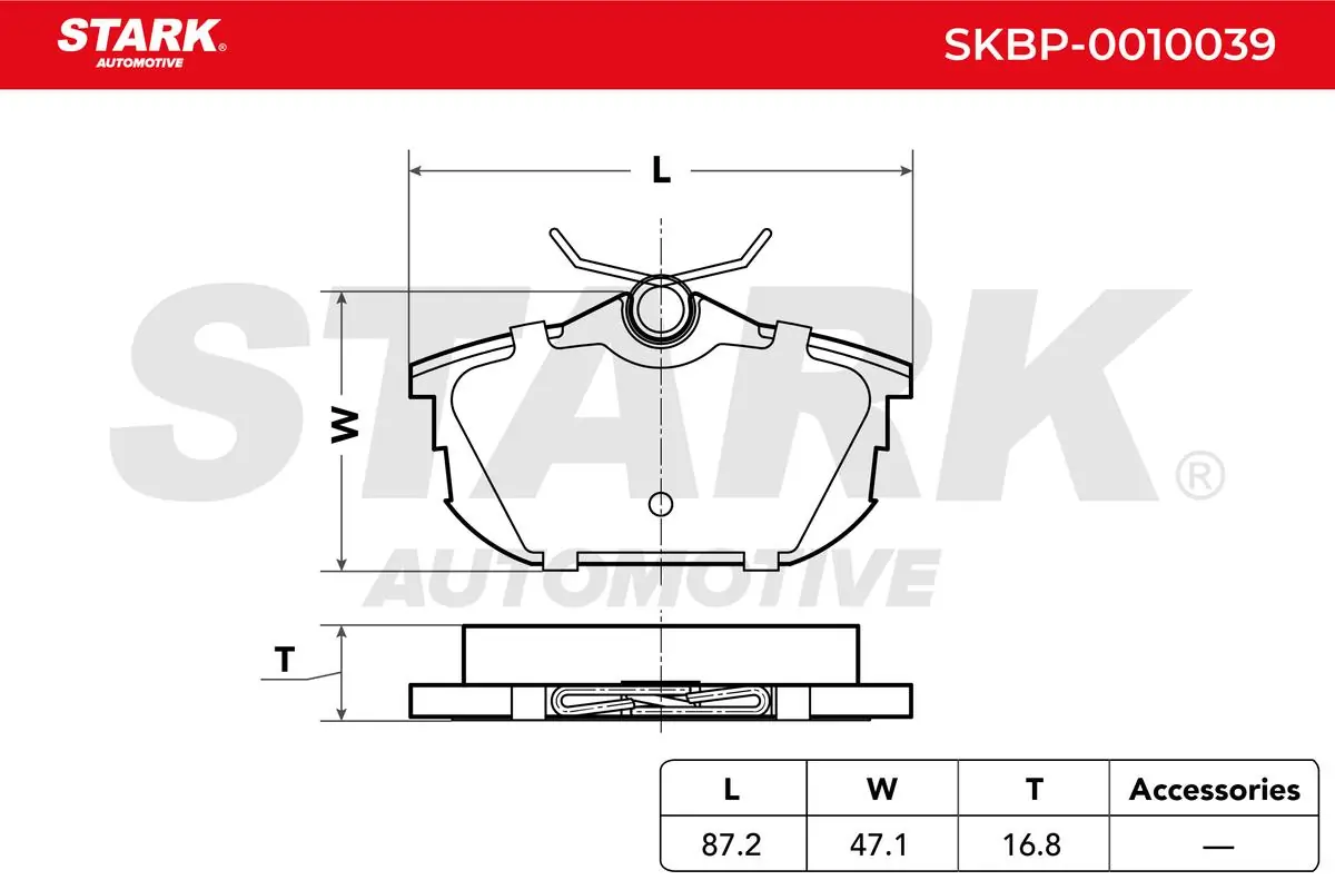 SKBP0010039 Market (OEM) Pastillas freno traseras