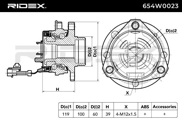 Buje de rueda Ridex 654W0023
