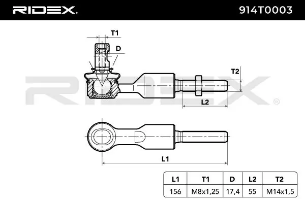 Rótula de barra de acoplamiento Ridex 914T0003 precio, desde 40,89 EUR