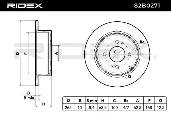Disco de freno trasero Ridex 82B0271 precio, desde 35,55 EUR