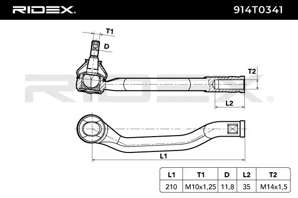 914T0341 Ridex Rótula de dirección