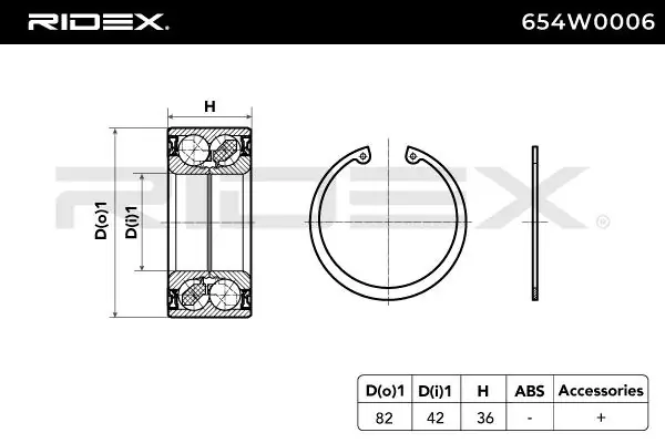 Comprar 654W0006 Ridex Cojinete de rueda delantero