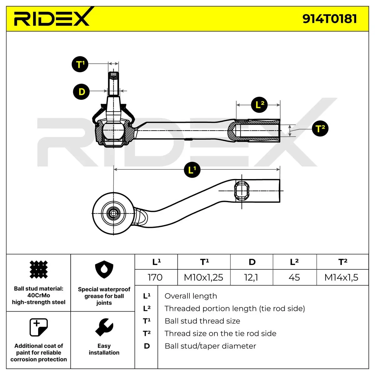 914T0181 Ridex Rótula de dirección