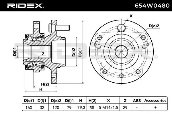 Comprar 654W0480 Ridex Bujes de ruedas