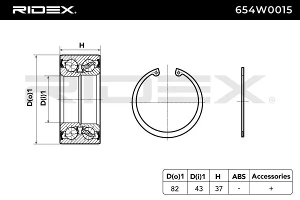 Comprar 654W0015 Ridex Cojinete de rueda trasero