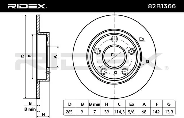 Disco de freno trasero Ridex 82B1366 precio, desde 35,68 EUR