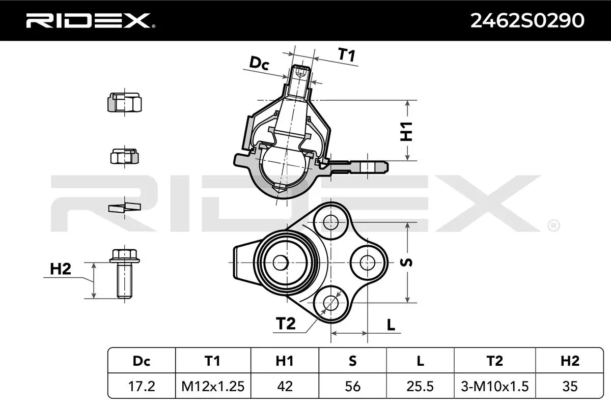 2462S0290 Ridex Rótula inferior de suspensión