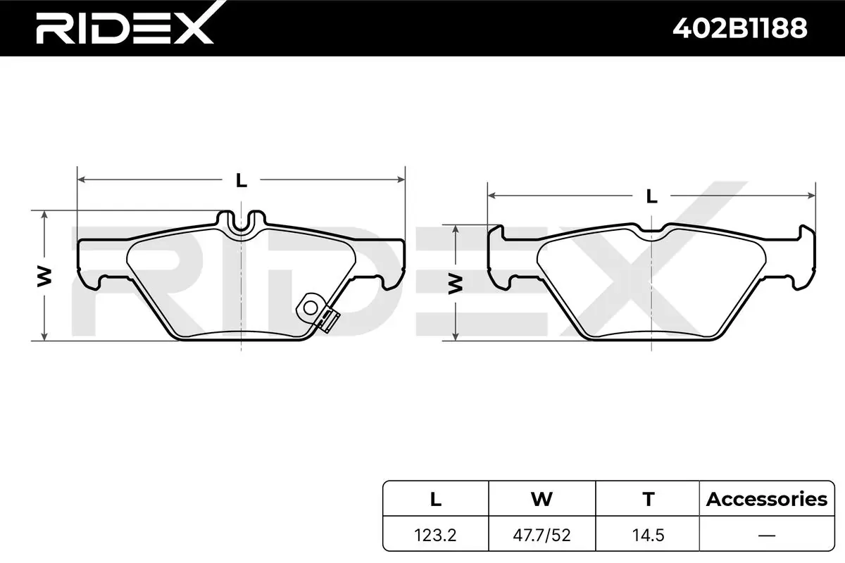 402B1188 Ridex Pastillas freno traseras