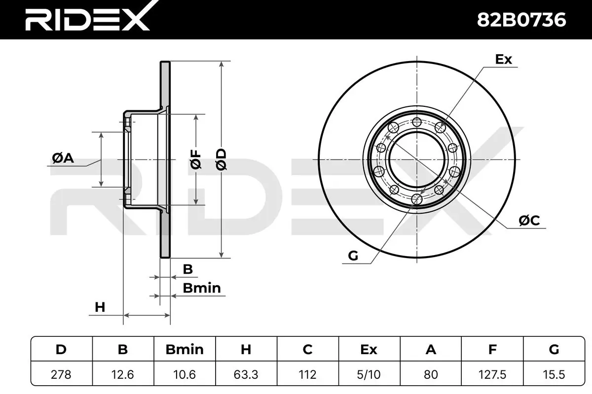 82B0736 Ridex Discos