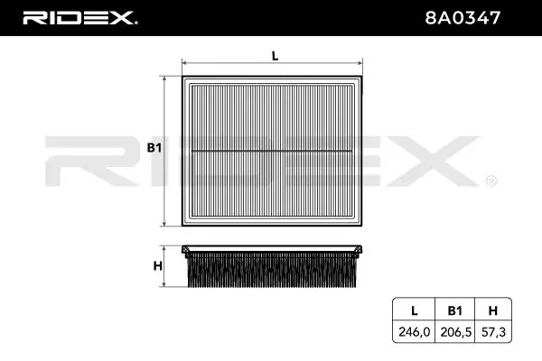 Filtro de aire 8A0347 Ridex