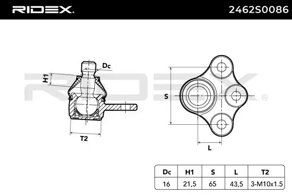 2462S0086 Ridex Rótula inferior de suspensión