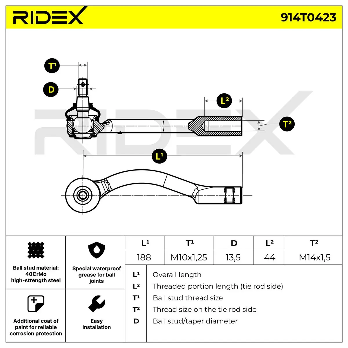 914T0423 Ridex Rótula de dirección
