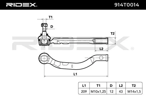 914T0014 Ridex Rótula de dirección