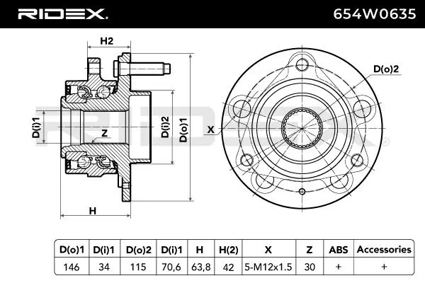 Comprar 654W0635 Ridex Bujes de ruedas