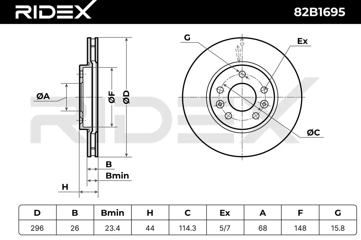 82B1695 Ridex Discos