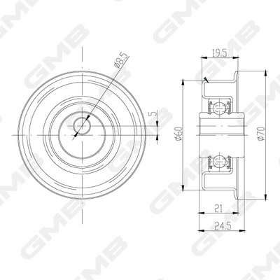 Polea tensora de la correa de equilibrado GT10040 GMB