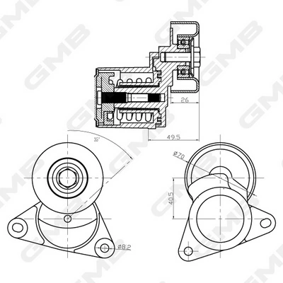 Comprar GAT10050 GMB Tensor de correa poli V 