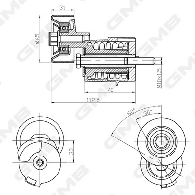 Tensor de correa poli V GAT10010 GMB