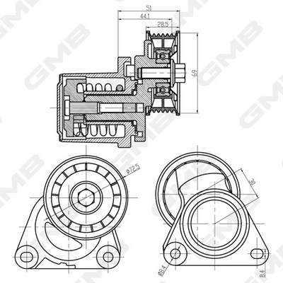  Tensor de correa poli V Mazda 6 