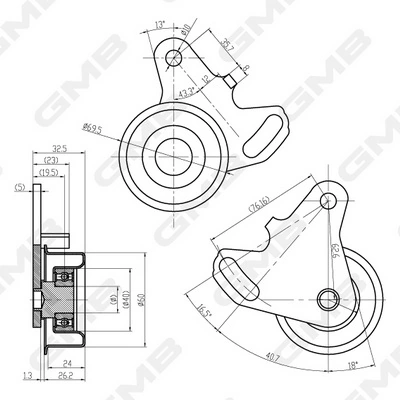 Tensor, correa de distribucion GT10031 GMB