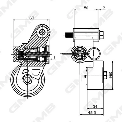 Tensor de correa poli V GHAT147 GMB
