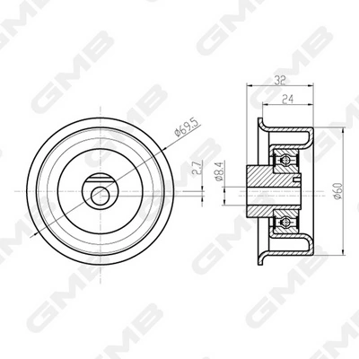 Comprar GT60790 GMB Polea tensora de la correa de la bomba de inyección